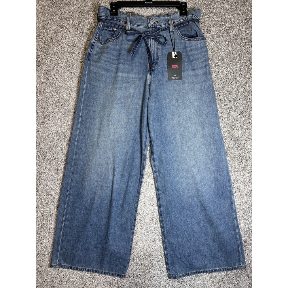 Levi's XL Straight Lightweight Linen+ Denim Jeans 29x31 NWT Mid Rise Wide Leg